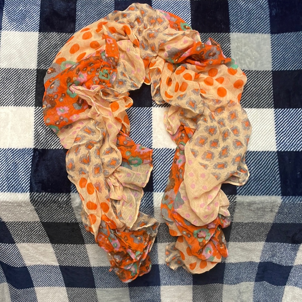 Scrunchie Orange Scarf